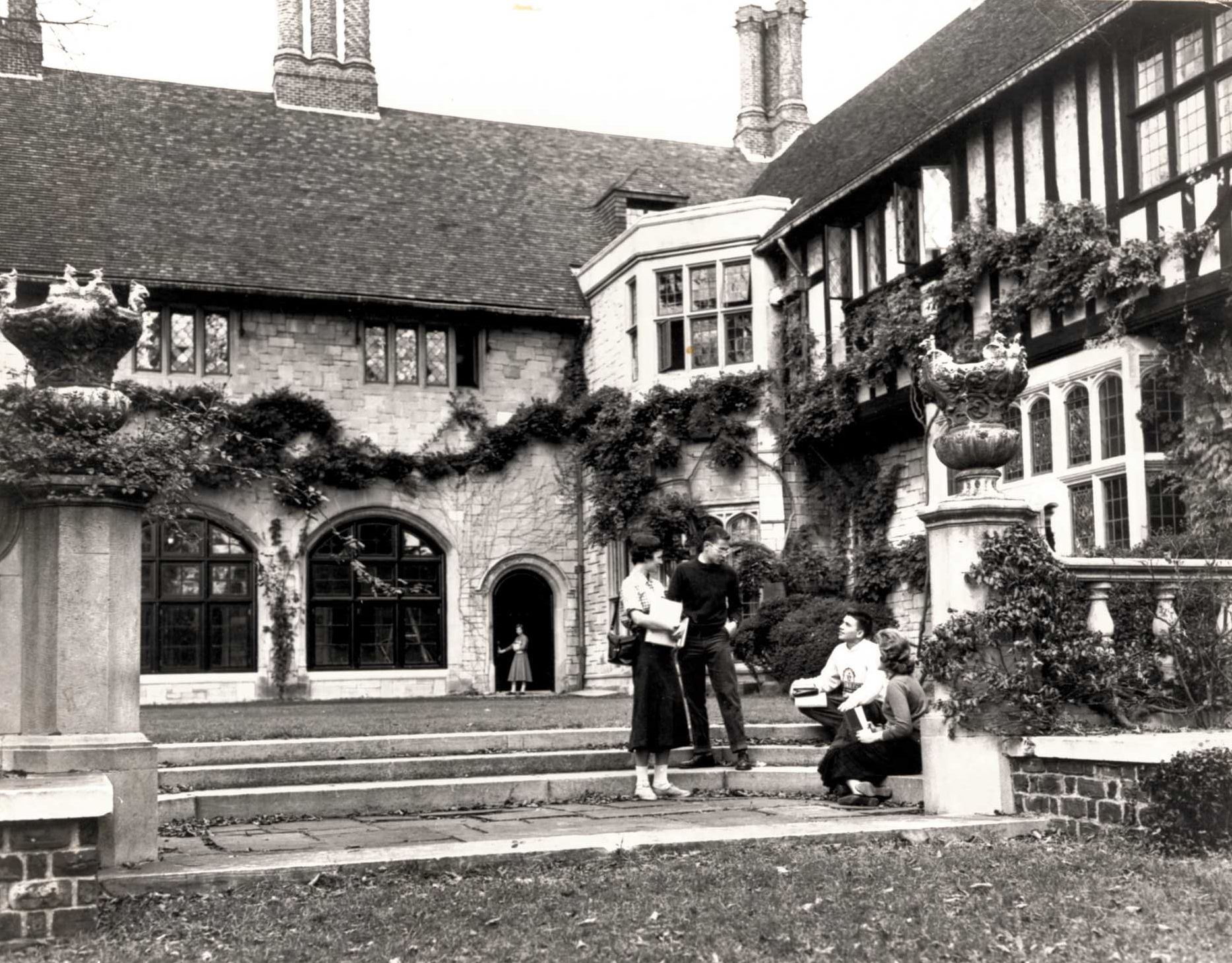 Exterior of Coe Hall, a English Tudor-style estate