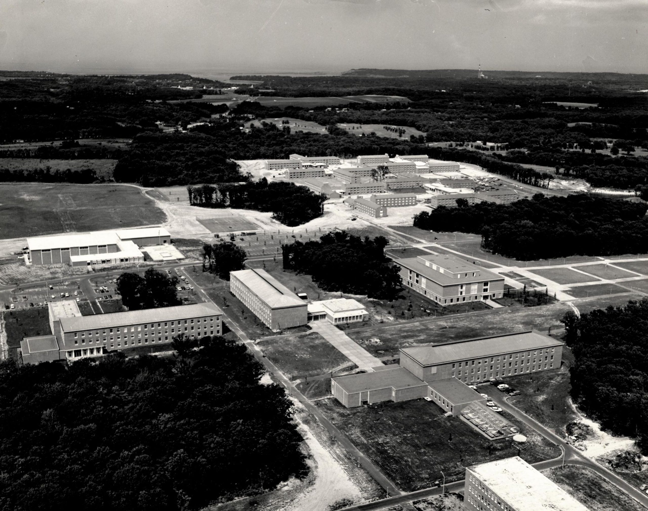 Aerial of the Stony Brook campus, c1964