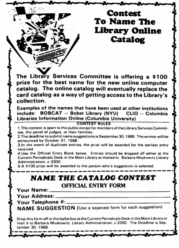 Advertisement for a contest with a computer